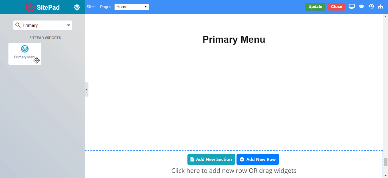 Primary Menu Overview Primary Menu Overview