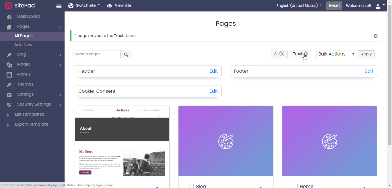 restore page restore page